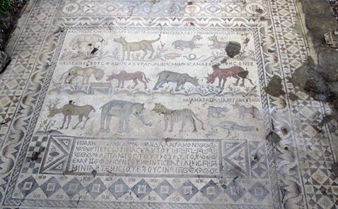 Mosaic containing Bible verses found in southern Turkey