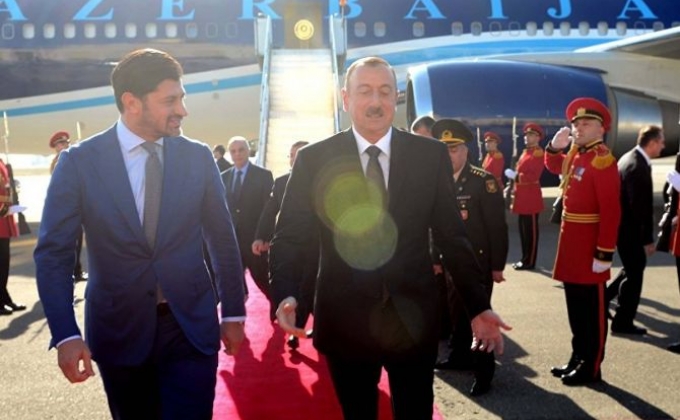 Azerbaijani President Ilham Aliyev has arrived in Georgia