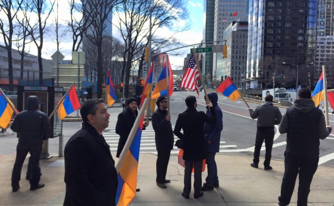 On Sumgait Pogrom’s anniversary, Armenian hold protest in New York