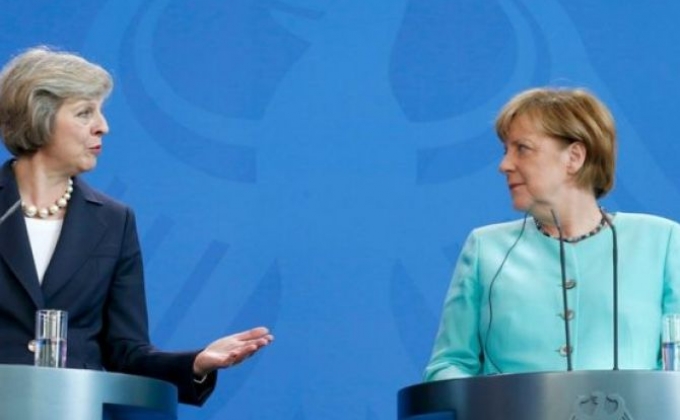 Theresa May meets Angela Merkel, says UK seeks 'sensible,' 'orderly' Brexit