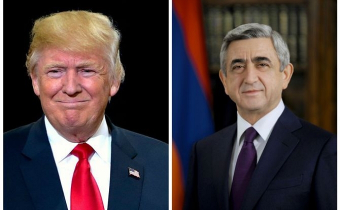 Серж Саргсян – Дональду Трампу: Уверен, что армяно-американские дружественные отношения продолжат укрепляться