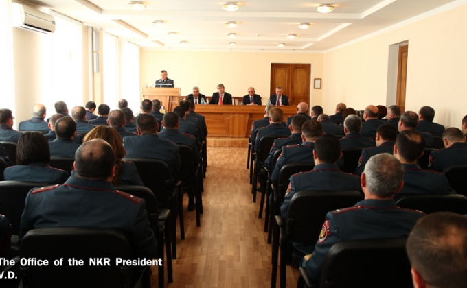 President Bako Sahakyan takes part in NKR Police Board session