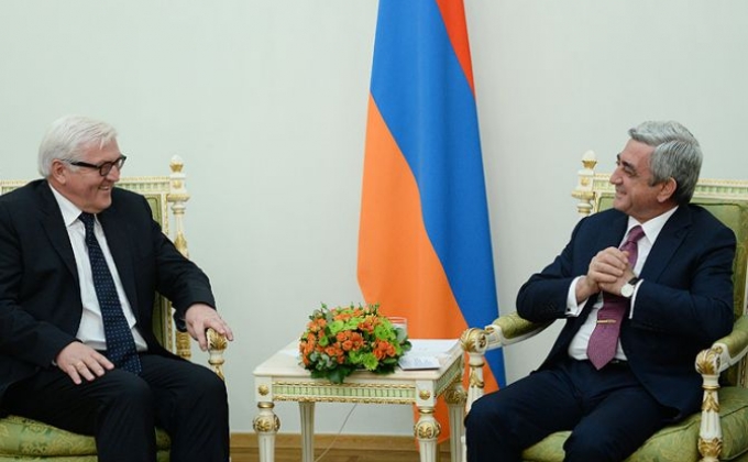 Президент Армении Серж Саргсян направил поздравительное послание президенту Федеративной Республики Германия Франку-Вальтеру Штайнмайеру