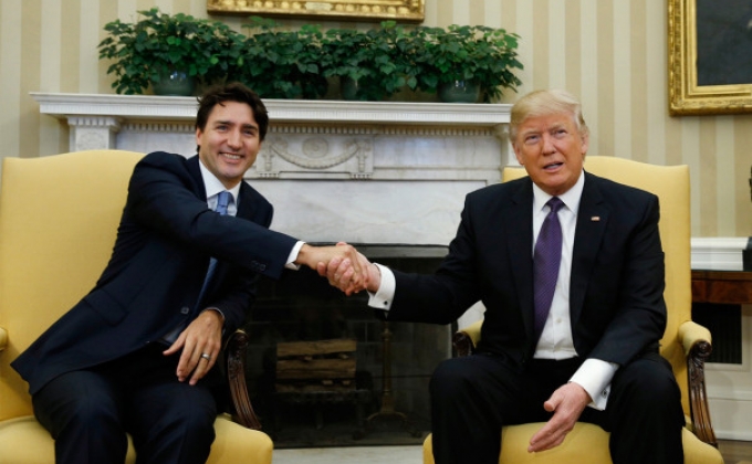 Trump meets with Canada PM in Washington