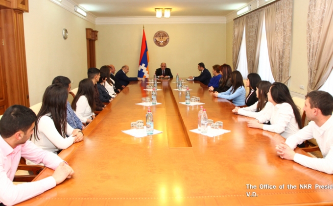 Bako Sahakyan met with a group of lecturers and students of the Agrarian University