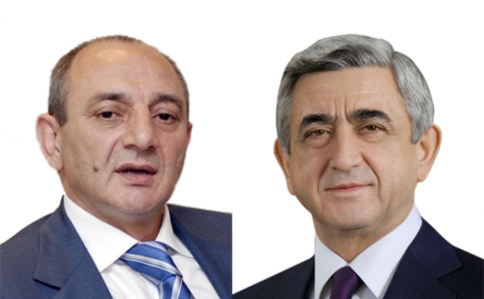 Bako Sahakyan congratulates President Sargsyan on Armenia's parliamentary election
