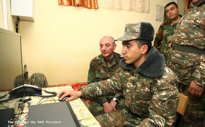 Bako Sahakyan visits contact line