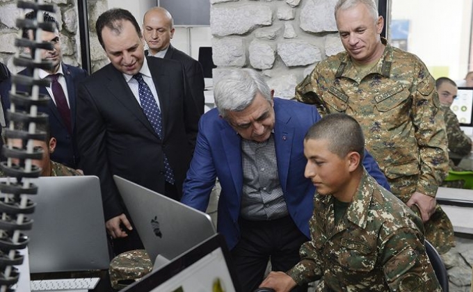 Serzh Sargsyan attends official launch of TUMO-Army program in Artsakh