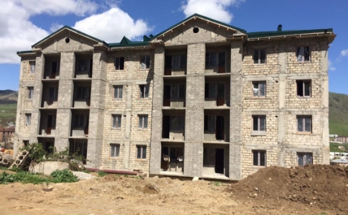 Apartment buildings are being constructed for families of Defense Army servicemen in Hadrut
