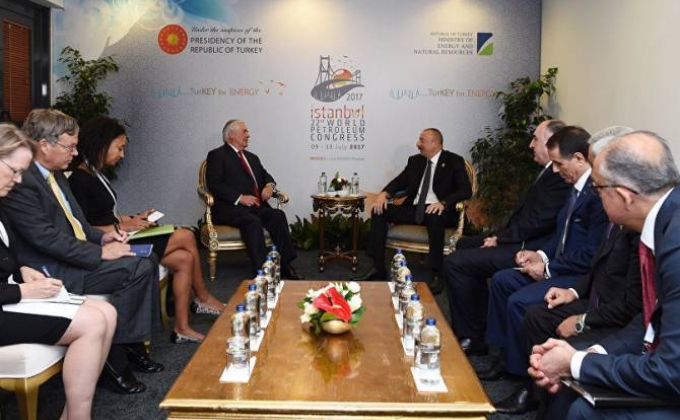 Ադրբեջանի նախագահը հանդիպել է ԱՄՆ պետքարտուղարի հետ