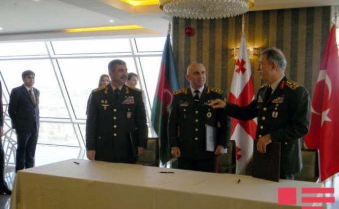 Թբիլիսիում կայացել Է Ադրբեջանի, Վրաստանի եւ Թուրքիայի զինուժերի ղեկավարների հանդիպումը