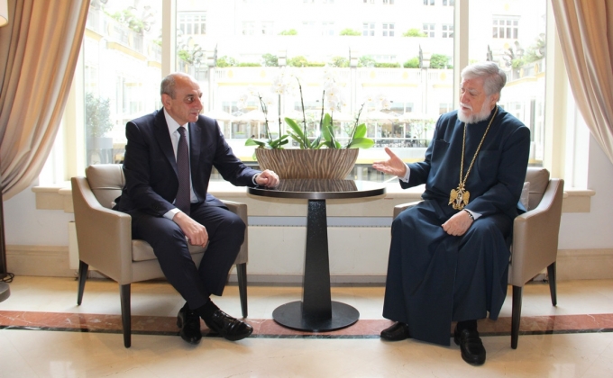 Bako Sahakyan met in Brussels with Catholicos of the Great House of Cilicia Aram I