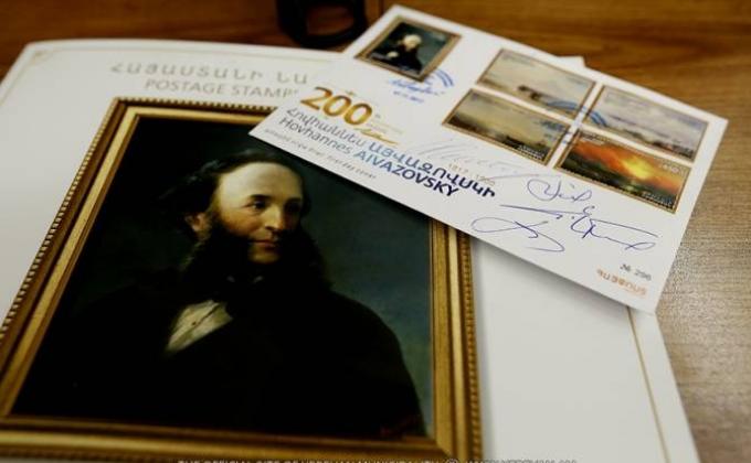 Souvenir sheet with five stamps dedicated to theme “World famous Armenians: 200th anniversary of Hovhannes Aivazovsky”