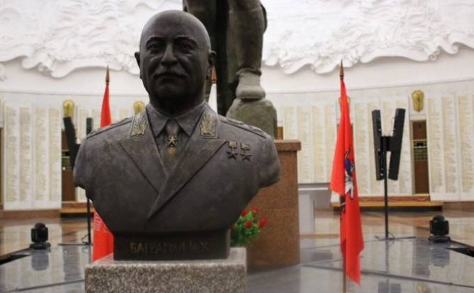Statue of Soviet Armenian Marshal Hovhannes Bagramyan opened at Moscow’s Victory Museum
