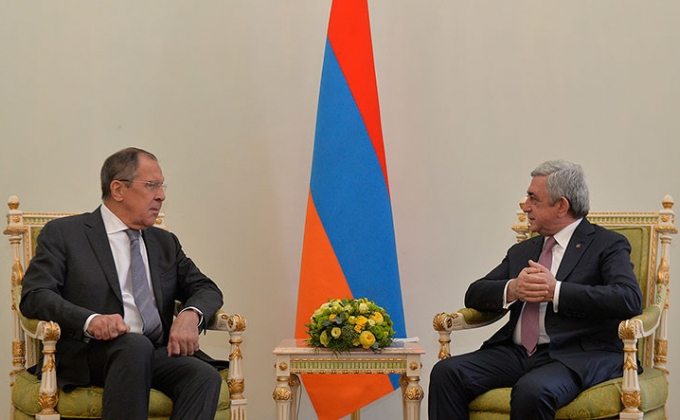 Серж Саргсян на встрече с Лавровым: Отношения Армении и России отличаются очень хорошим взаимодействием в военной и других сферах