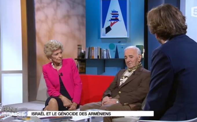 Charles Aznavour, Yair Auron hosted together by French TV show