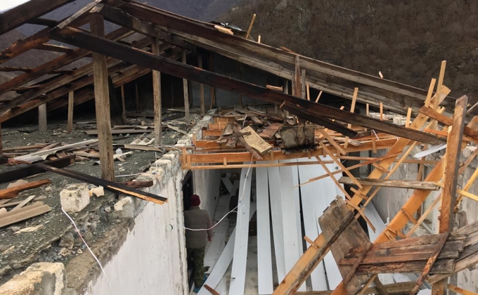 Ուժեղ քամին Շահումյանի շրջանում ավերածություններ է առաջացրել