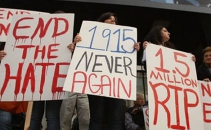 Armenian students hold silent protests in US demanding recognition of Genocide