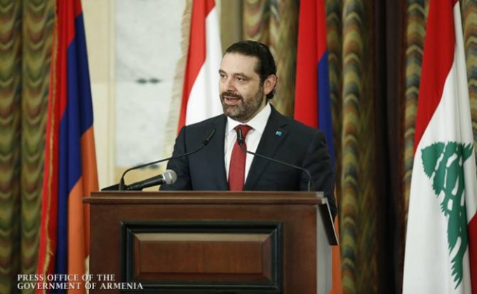 Lebanon PM Hariri stresses active investment exchanges with Armenia