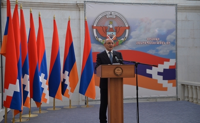 Artsakh President congratulates Vladimir Putin on victory in Russian presidential election