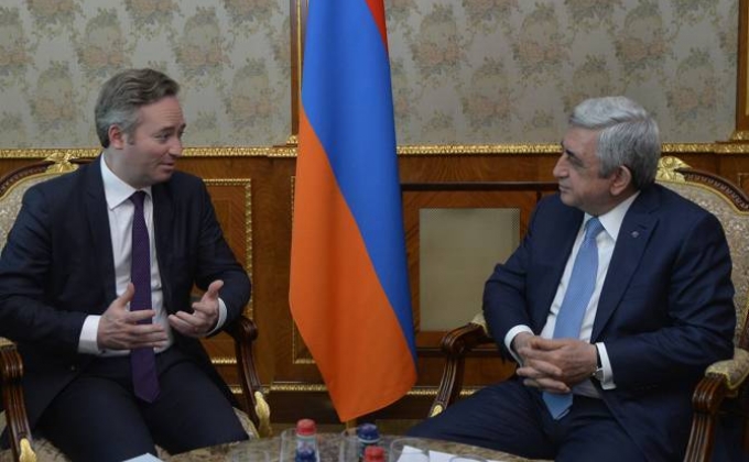 Президент Армении принял государственного секретаря иностранных дел Франции

