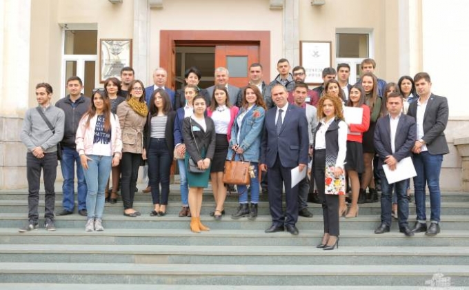 Artsakh NA President receives participants of Students Forum dedicated to 30th anniversary of Artsakh Movement
