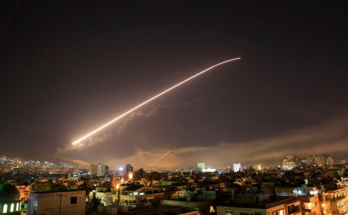 The United States, UK and France launch military strikes on Syria
