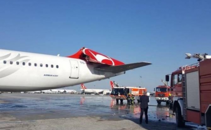 Two passenger planes collide on runway in Istanbul airport