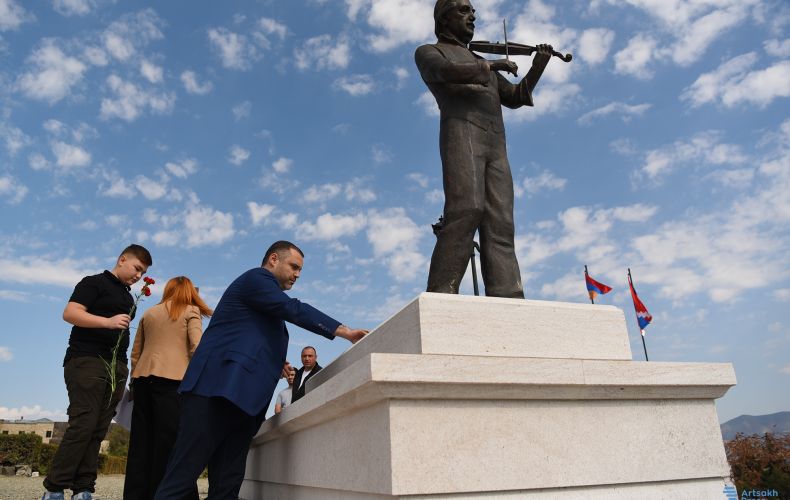 A monument to famous violinist Boris Babayan erected in Stepanakert
