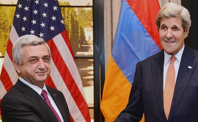  Karabakh conflict has no military solution: Kerry and Sargsyan