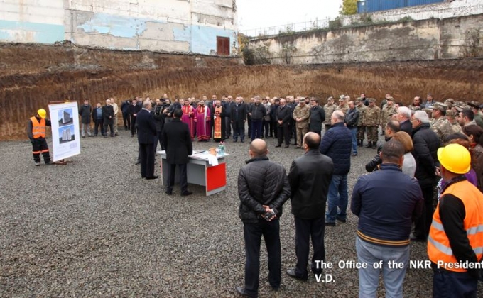 Bako Sahakyan partook at a solemn groundbreaking ceremony of a new apartment building