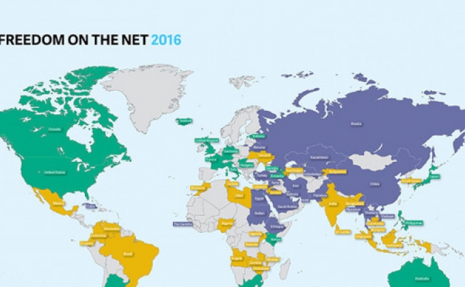 Armenia listed as free country on Internet freedom index