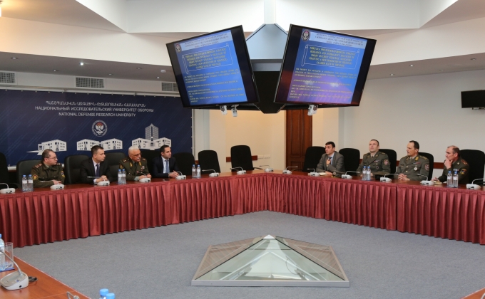 Delegation of University of Defense of the Republic of Serbia visits the National Defense Research University, MoD, RA