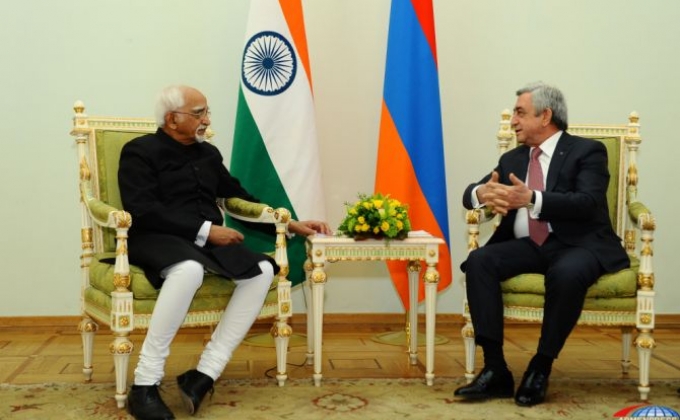 Հնդկաստանի նախագահը Սերժ Սարգսյանին պաշտոնական այցով հրավիրել է Հնդկաստան