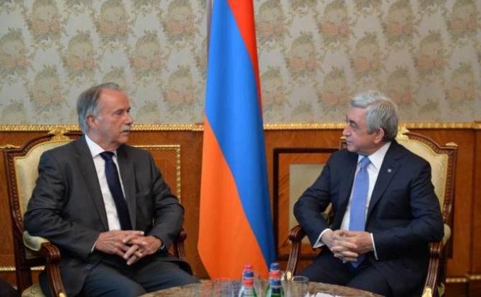 Президент Армении Серж Саргсян принял президента Института Гёте Клауса-­Дитера Лехмана