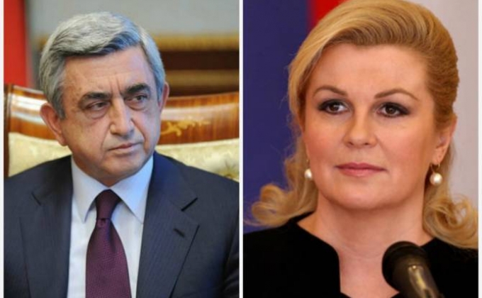 Սերժ Սարգսյանը շնորհավորական ուղերձ է հղել Խորվաթիայի նախագահին