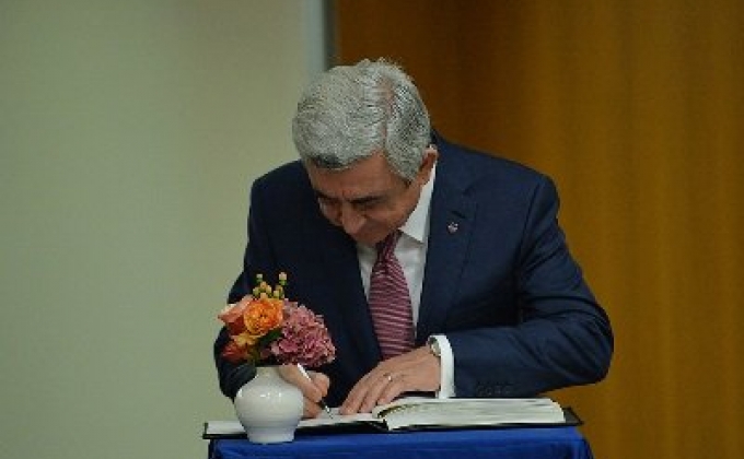 Serzh Sargsyan attends reception given by US president