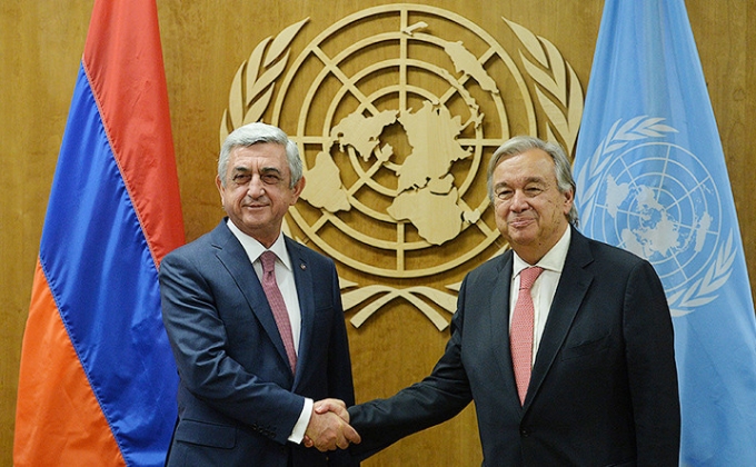Президент Армении и генсек ООН обсудили процесс карабахского урегулирования
