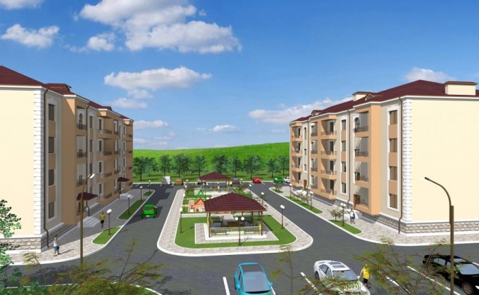 Two multi-apartment buildings are being built in Karmir Shouka (Red Market)