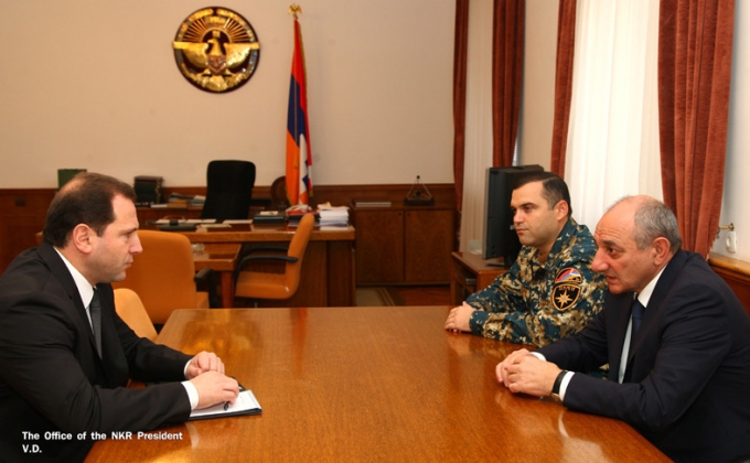 Bako Sahakyan received Armenian minister of emergency situations Davit Tonoyan