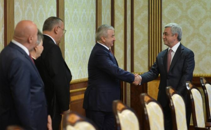 Президент Армении Серж Саргсян принял делегацию Национального собрания Республики Арцах