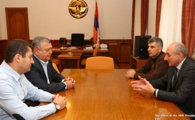 Бако Саакян принял благотворителей из Армении Нельсона и Завена Саргсянов