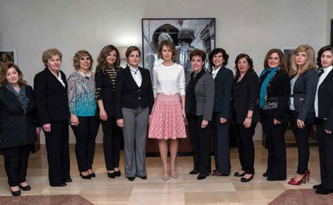 Asma al-Assad meets with members of Armenian Relief Cross of Syria in Damascus