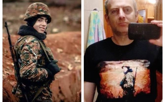 Tourism blogger Alexander Lapshin wears t-shirt depicting Artsakh soldier