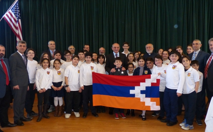 Artsakh President visits St. Mary and Holy Cross Armenian Apostolic Churches in Washington
