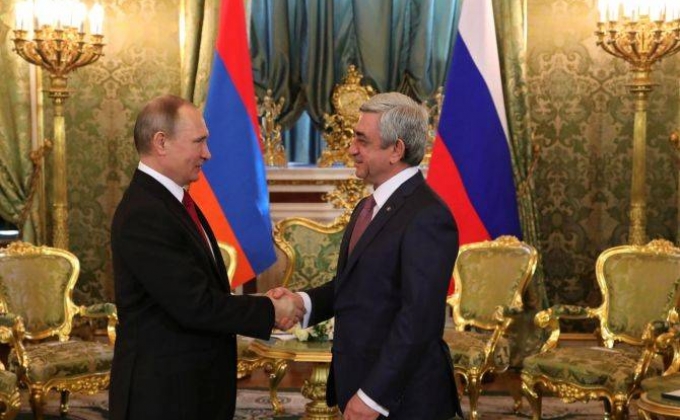 President Sargsyan congratulates Vladimir Putin on victory in Russian presidential election