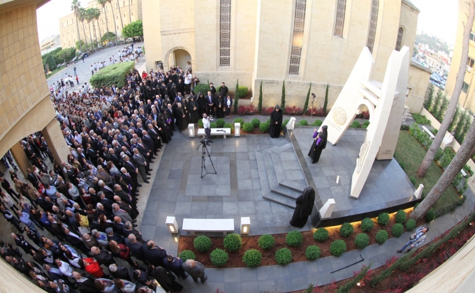 Artsakh President partakes at opening ceremony of Independence Monument in Antelias