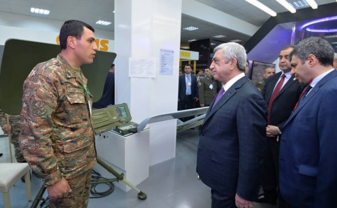 President Sargsyan attends opening of ArmHiTec 2018 International Defense exhibition in Yerevan
