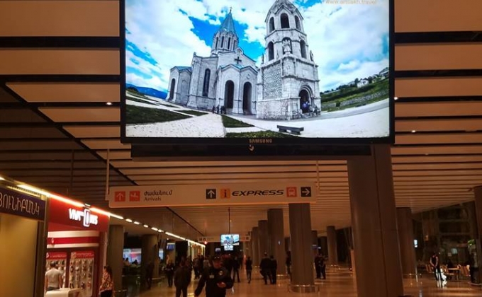 Video presenting Artsakh’s tourism resources being shown in Yerevan’s Zvartnots airport