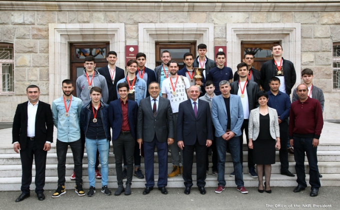 President of Artsakh receives winners of Armenia Men's Basketball League A championship